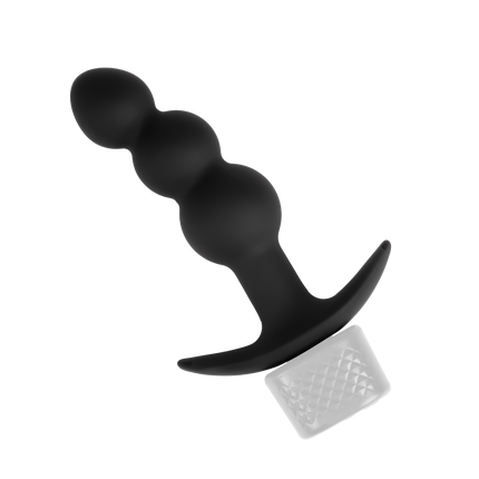 Rimba Electro Play - E-Stim Ribbed Butt Plug - Bipolar - Black