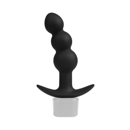 Rimba Electro Play - E-Stim Ribbed Butt Plug - Bipolar - Black