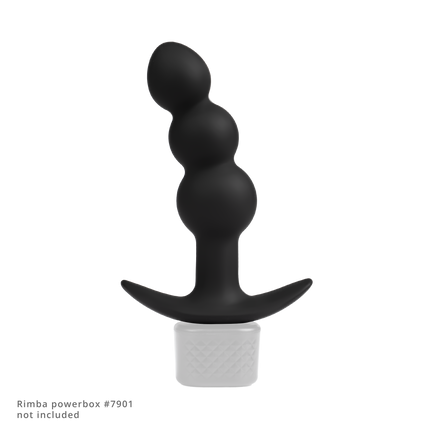 Rimba Electro Play - E-Stim Ribbed Butt Plug - Bipolar - Black