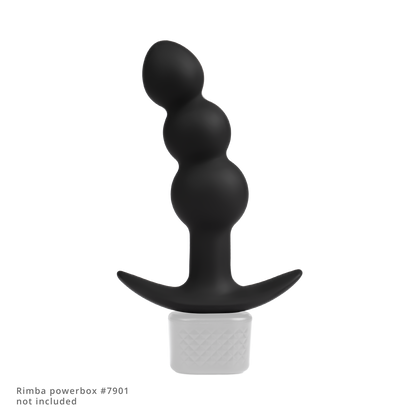 Rimba Electro Play - E-Stim Ribbed Butt Plug - Bipolar - Black