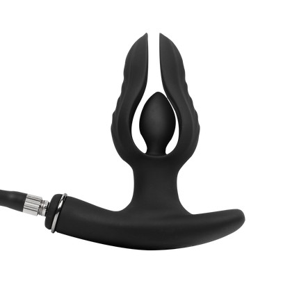 Rimba Electro Play - E-Stim Inflatable Anal Plug - Bipolar - Black