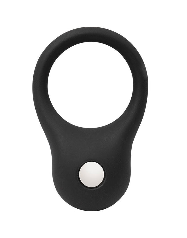 Rimba - Siliconen Ball Stretcher met Metalen Kogeltje - 35 gram - Zwart-Erotiekvoordeel.nl