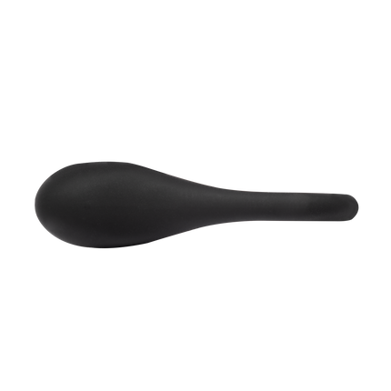 Rimba - Siliconen Ball Stretcher met Metalen Kogeltje - 35 gram - Zwart-Erotiekvoordeel.nl