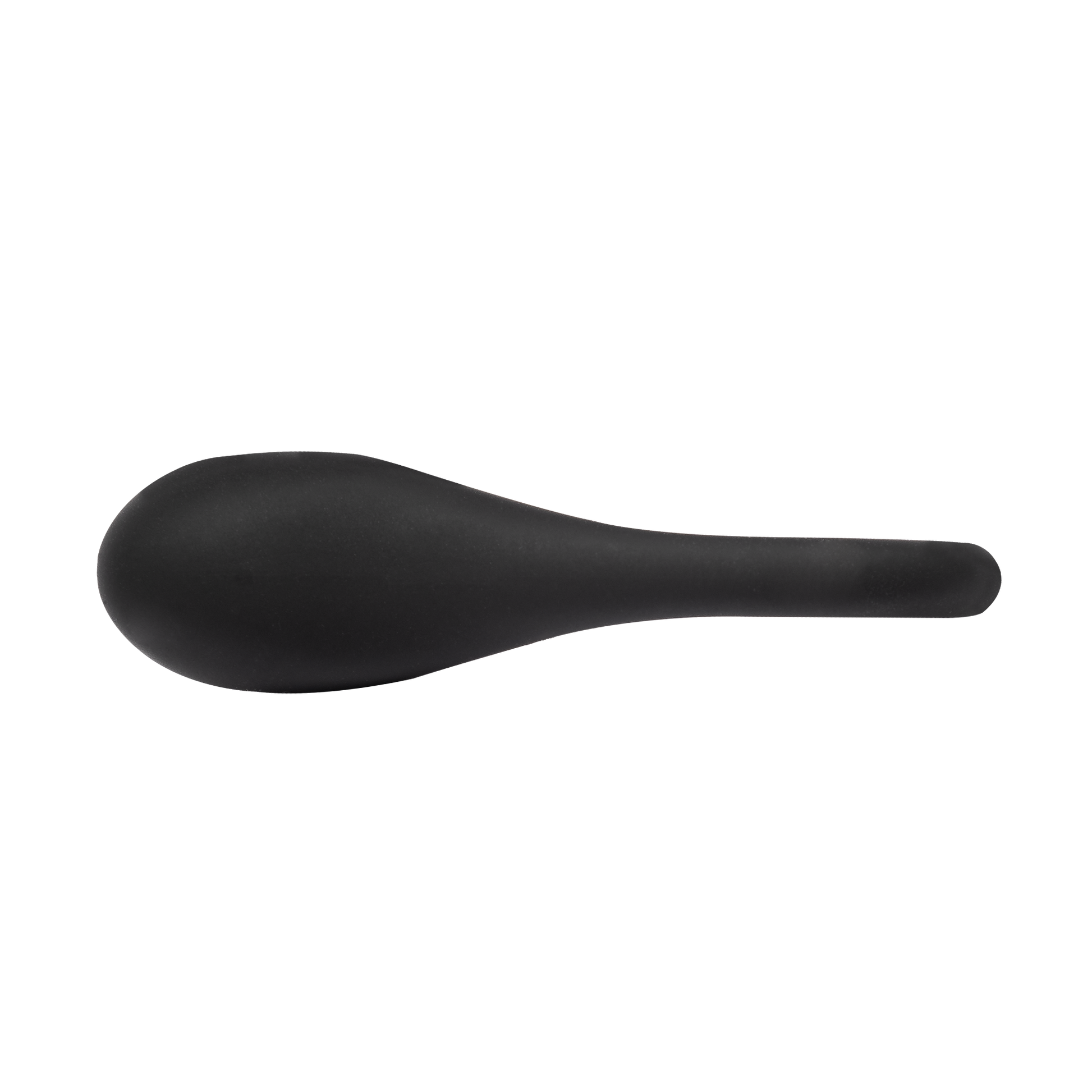 Rimba - Siliconen Ball Stretcher met Metalen Kogeltje - 35 gram - Zwart-Erotiekvoordeel.nl