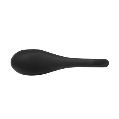Rimba - Siliconen Ball Stretcher met Metalen Kogeltje - 35 gram - Zwart-Erotiekvoordeel.nl