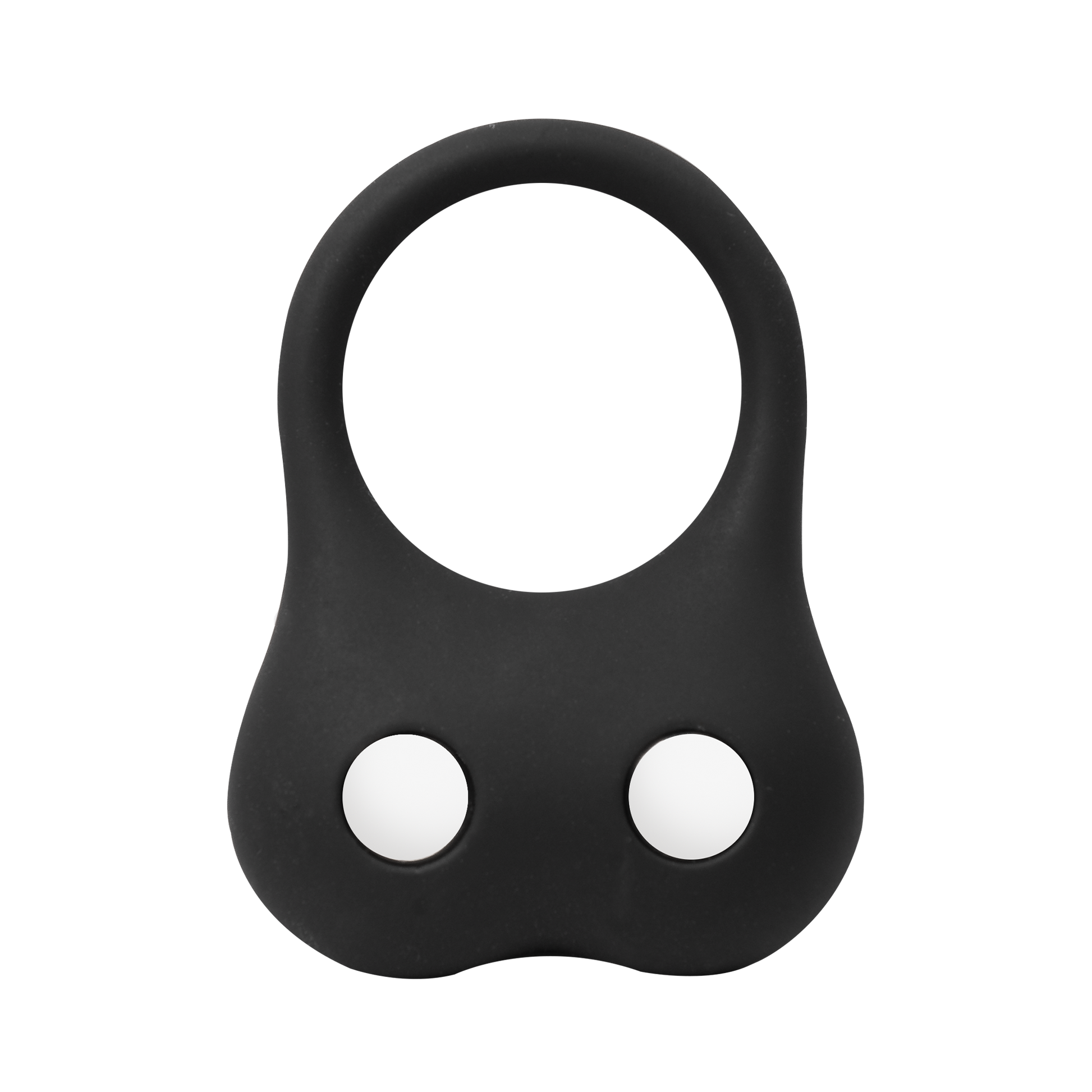 Rimba - Siliconen Ball Stretcher met Twee Metalen Kogeltjes - 70 gram - Zwart-Erotiekvoordeel.nl