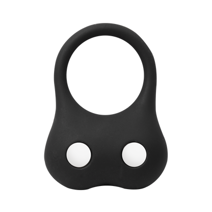 Rimba - Siliconen Ball Stretcher met Twee Metalen Kogeltjes - 70 gram - Zwart-Erotiekvoordeel.nl