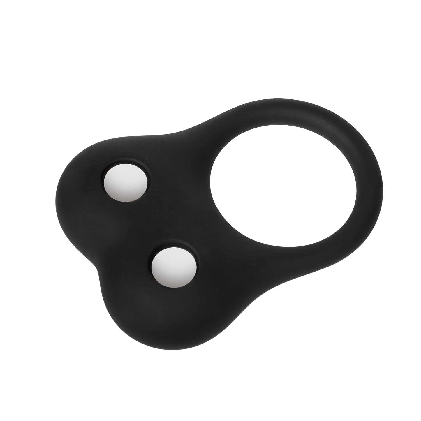 Rimba - Siliconen Ball Stretcher met Twee Metalen Kogeltjes - 70 gram - Zwart-Erotiekvoordeel.nl