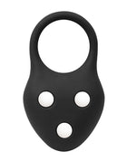 Rimba – Siliconen Ball Stretcher met Drie Metalen Kogeltjes - 110 gr - Zwart-Erotiekvoordeel.nl