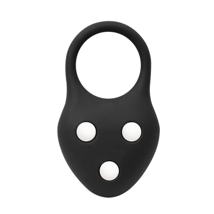 Rimba – Siliconen Ball Stretcher met Drie Metalen Kogeltjes - 110 gr - Zwart-Erotiekvoordeel.nl