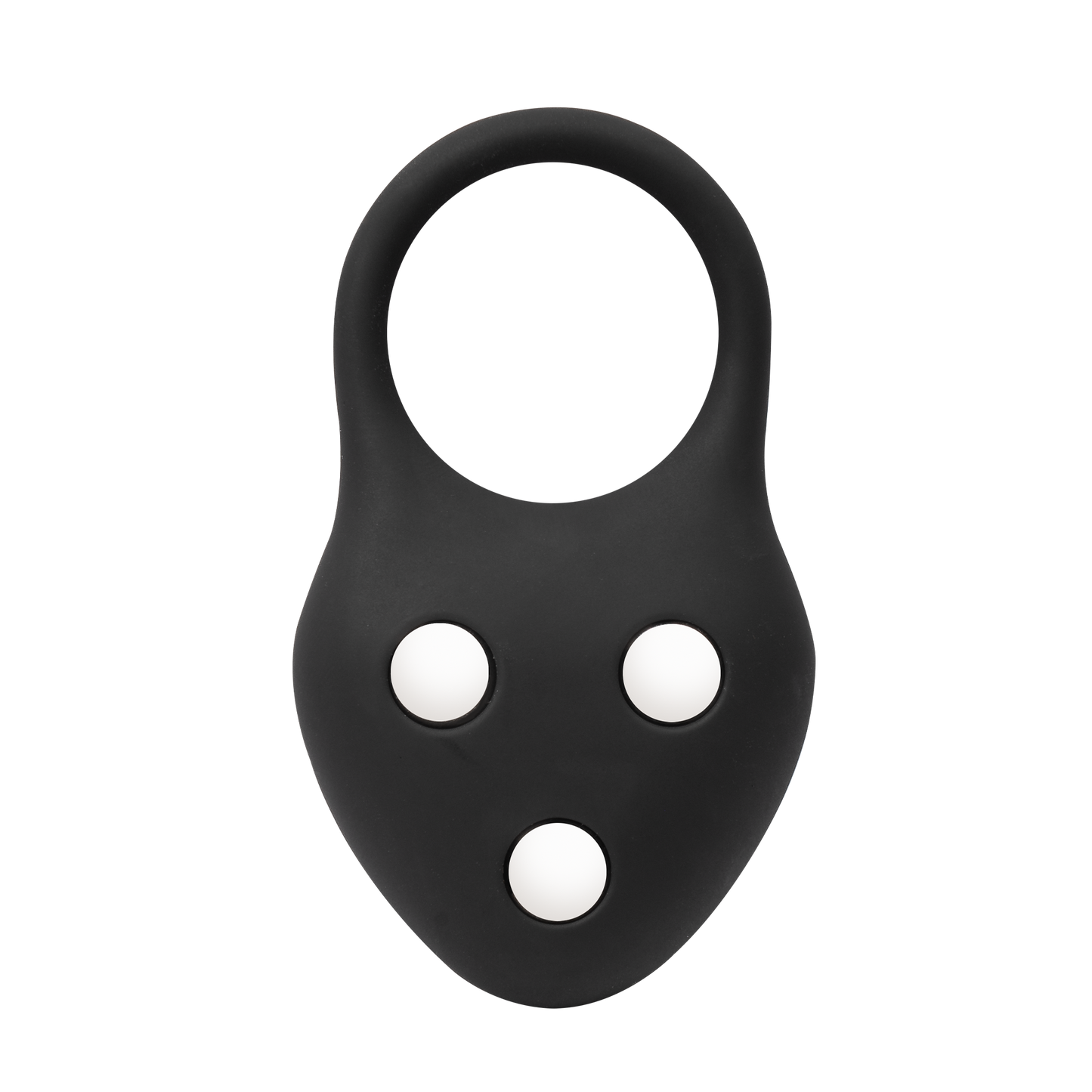 Rimba – Siliconen Ball Stretcher met Drie Metalen Kogeltjes - 110 gr - Zwart-Erotiekvoordeel.nl