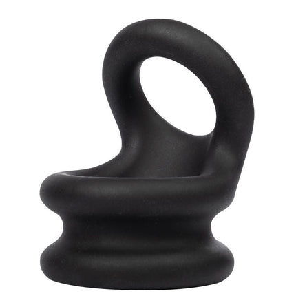 Rimba Bondage Play – Siliconen Cockring & Ballstretcher 2 in 1 - Zwart-Rimbastore.com