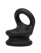 Rimba Bondage Play – Siliconen Cockring & Ballstretcher 2 in 1 - Zwart-Rimbastore.com