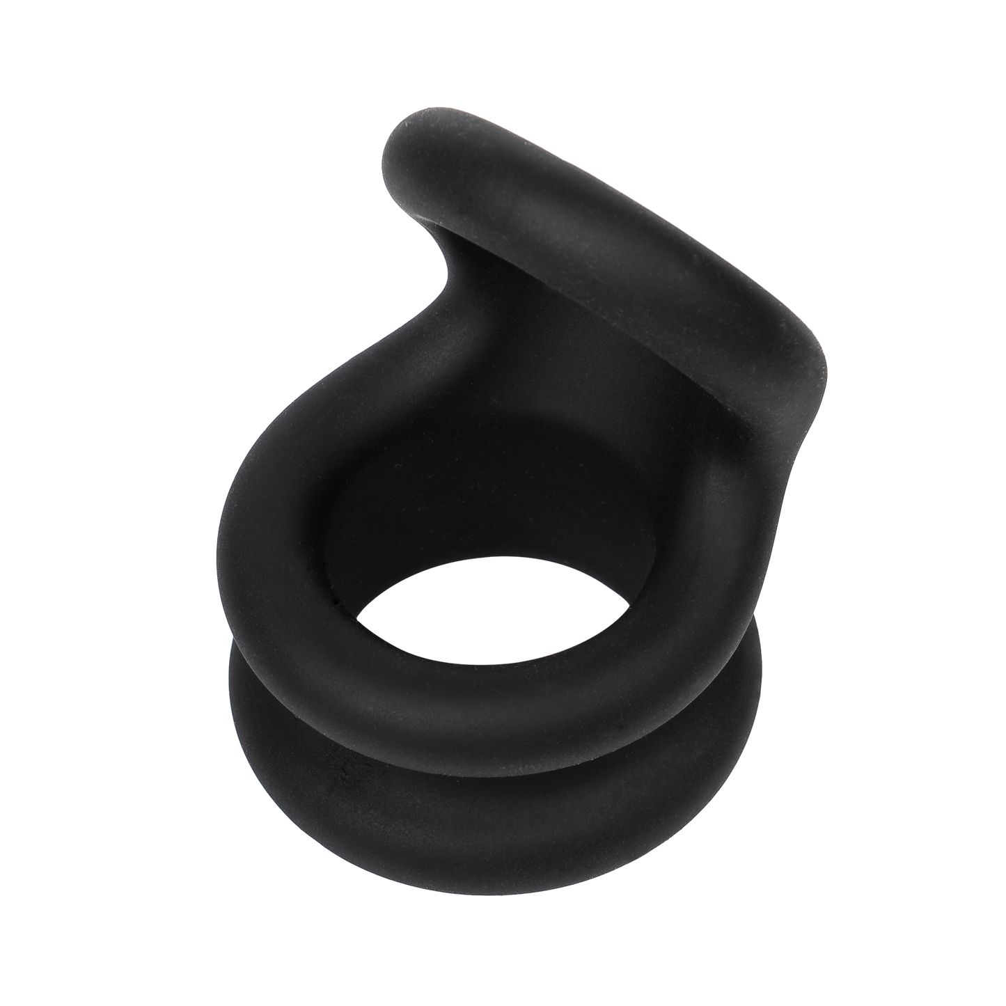 Rimba Bondage Play – Siliconen Cockring & Ballstretcher 2 in 1 - Zwart-Erotiekvoordeel.nl