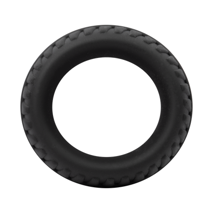 Rimba Bondage Play – Siliconen Cockring met Bandenmotief - Zwart-Rimbastore.com