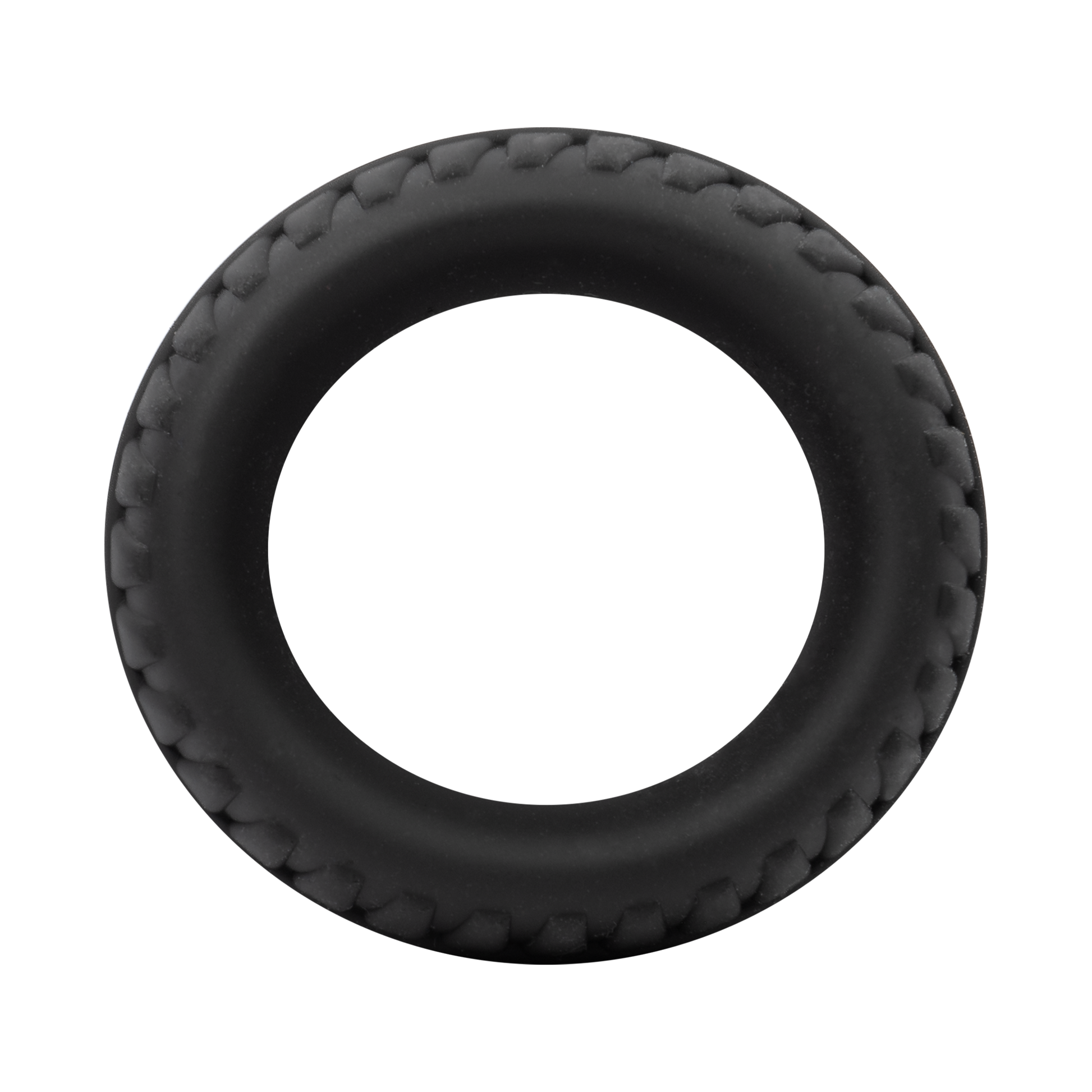 Rimba Bondage Play – Siliconen Cockring met Bandenmotief - Zwart-Rimbastore.com