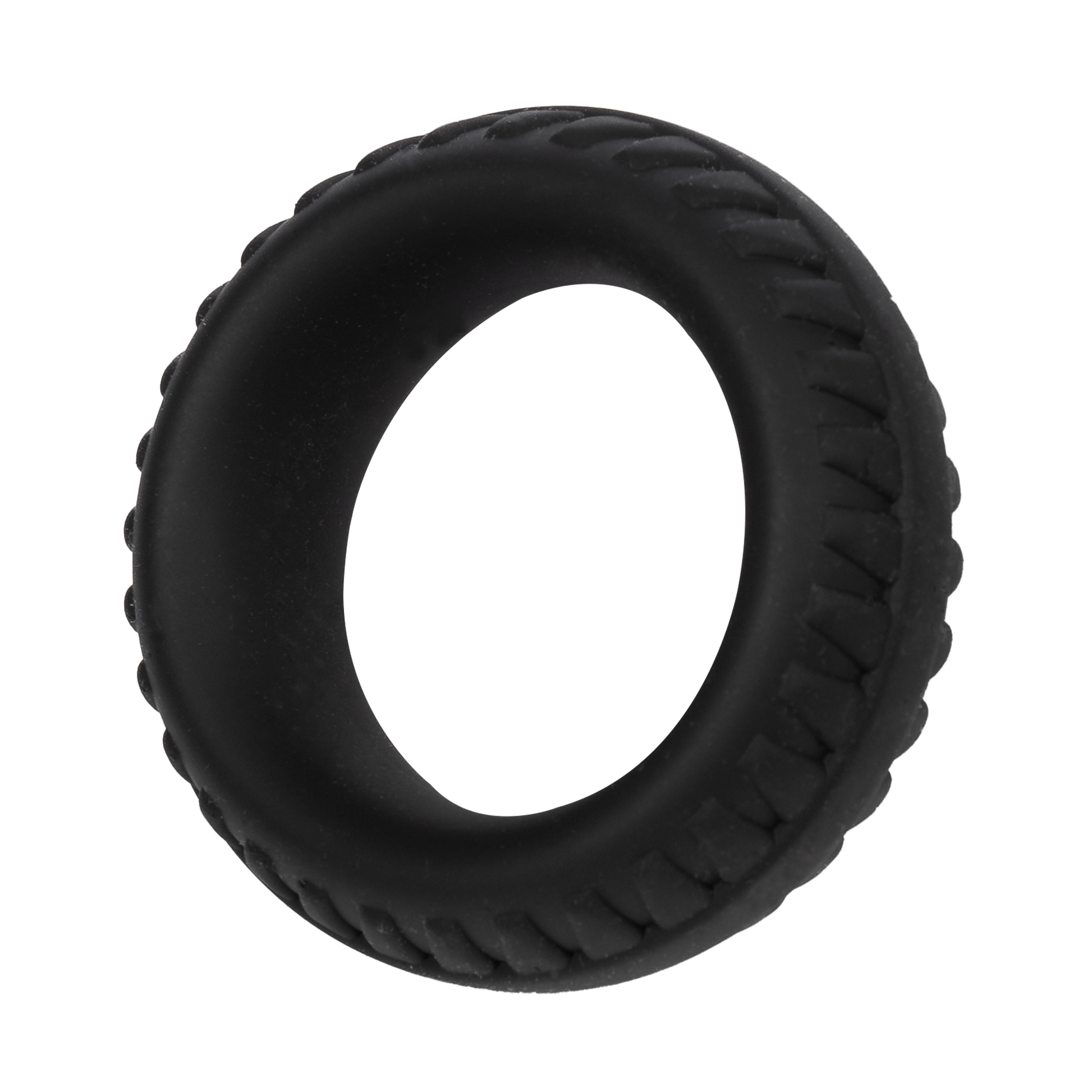 Rimba Bondage Play – Siliconen Cockring met Bandenmotief - Zwart-Rimbastore.com