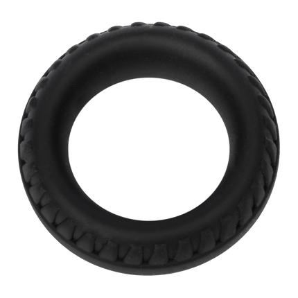 Rimba Bondage Play – Siliconen Cockring met Bandenmotief - Zwart-Rimbastore.com