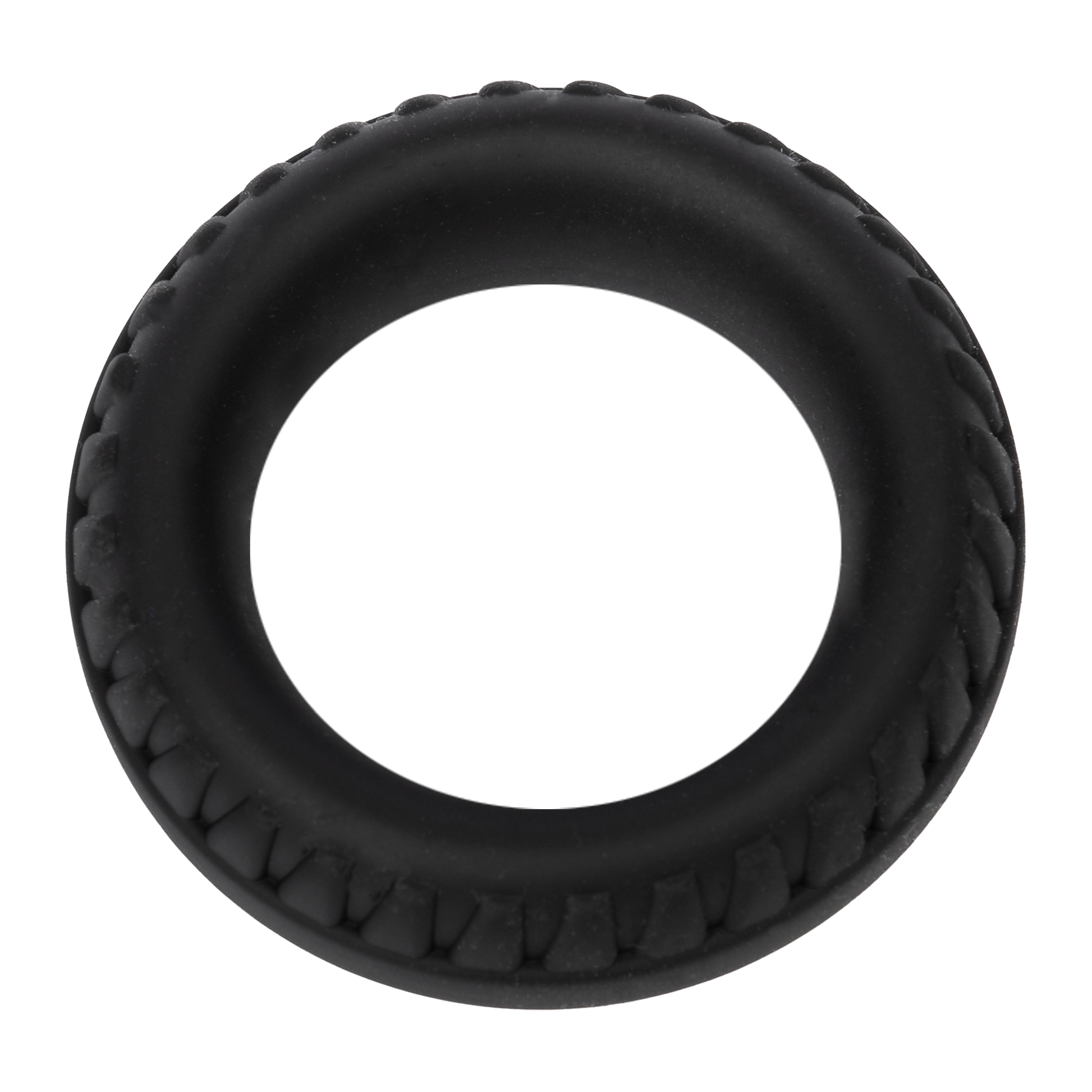 Rimba Bondage Play – Siliconen Cockring met Bandenmotief - Zwart-Rimbastore.com