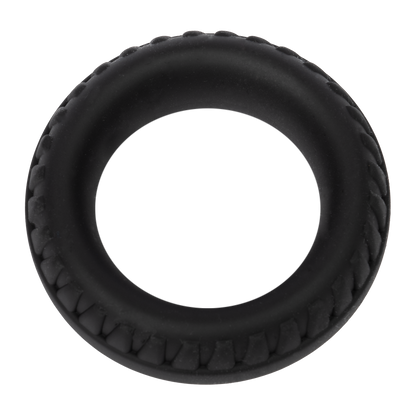 Rimba Bondage Play – Siliconen Cockring met Bandenmotief - Zwart-Rimbastore.com