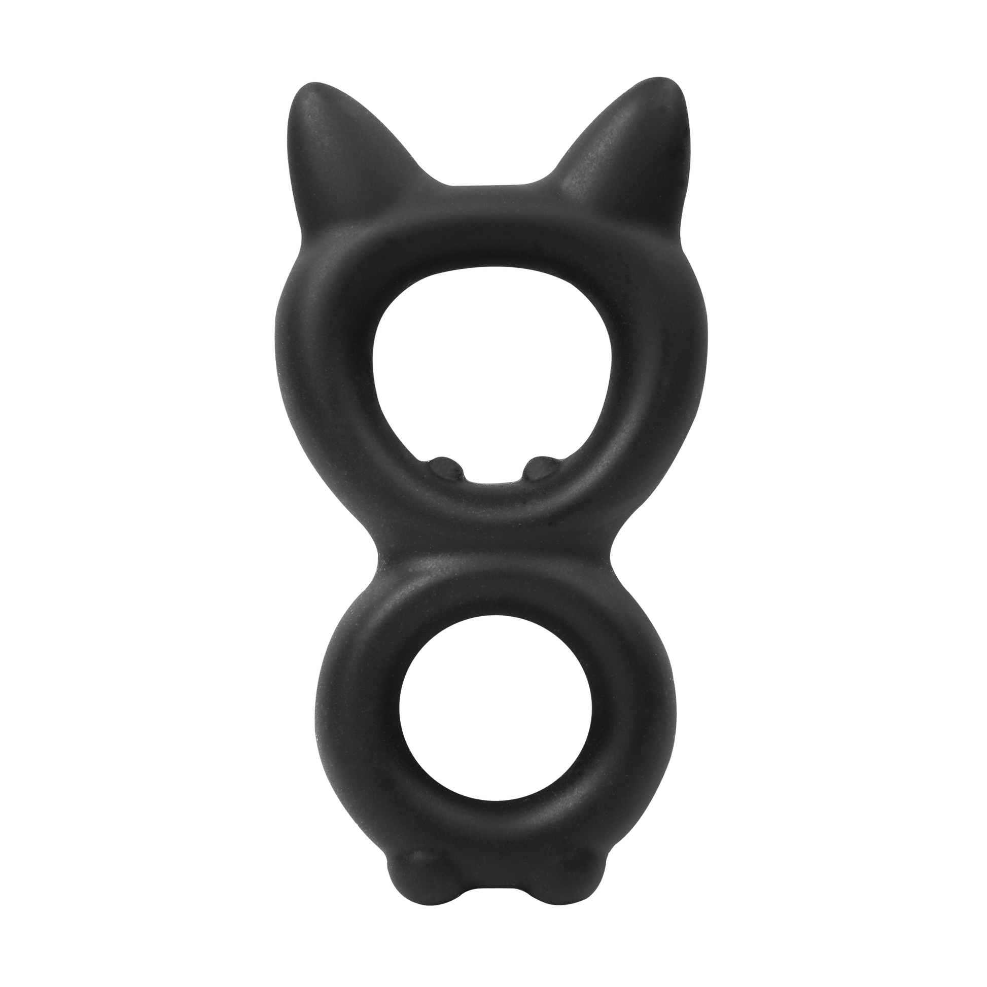 Rimba - Siliconen Kitty 8-vormige Cockring - Zwart-Erotiekvoordeel.nl