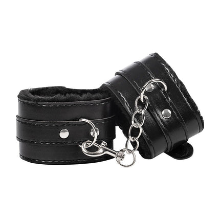 TieMeUp - Boeien imitatieleder - Zachte bontvoering - Zwart-Rimbastore.com