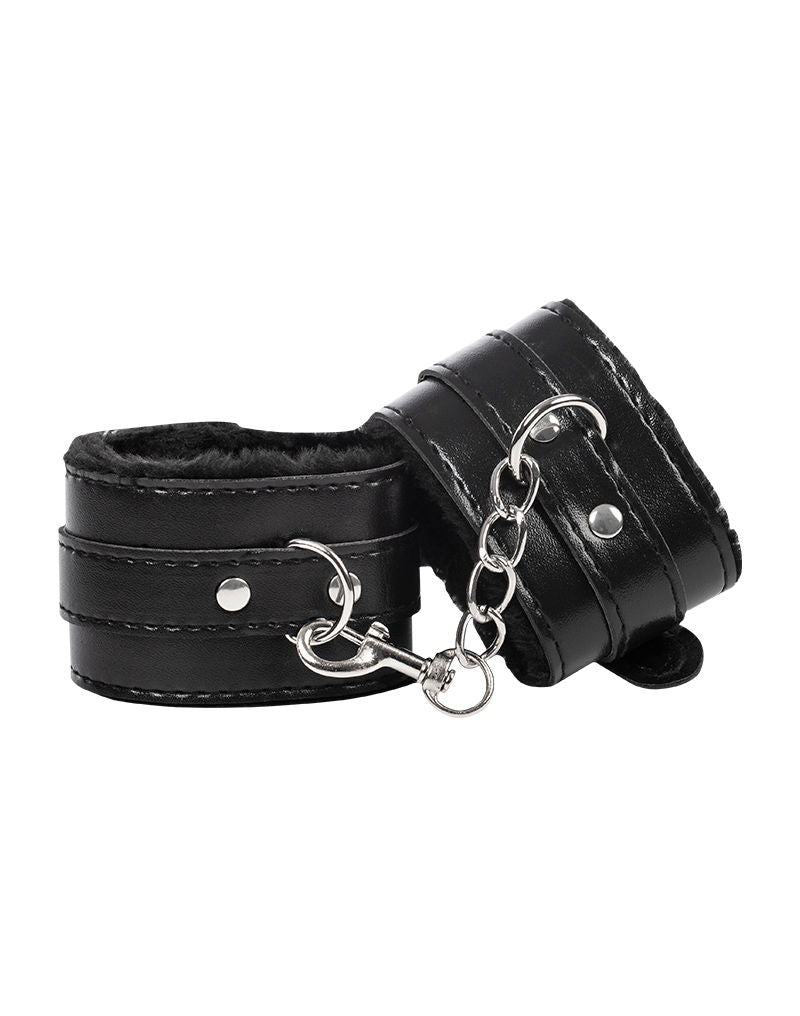 TieMeUp - Boeien imitatieleder - Zachte bontvoering - Zwart-Rimbastore.com