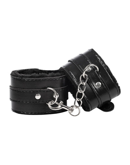 TieMeUp - Boeien imitatieleder - Zachte bontvoering - Zwart-Rimbastore.com