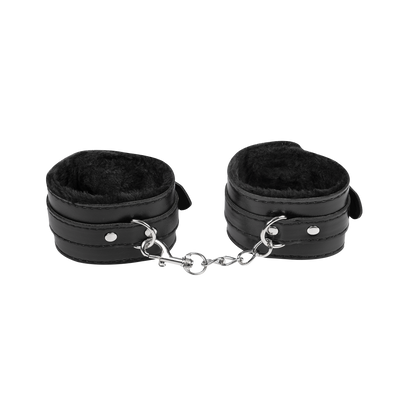 TieMeUp - Boeien imitatieleder - Zachte bontvoering - Zwart-Rimbastore.com