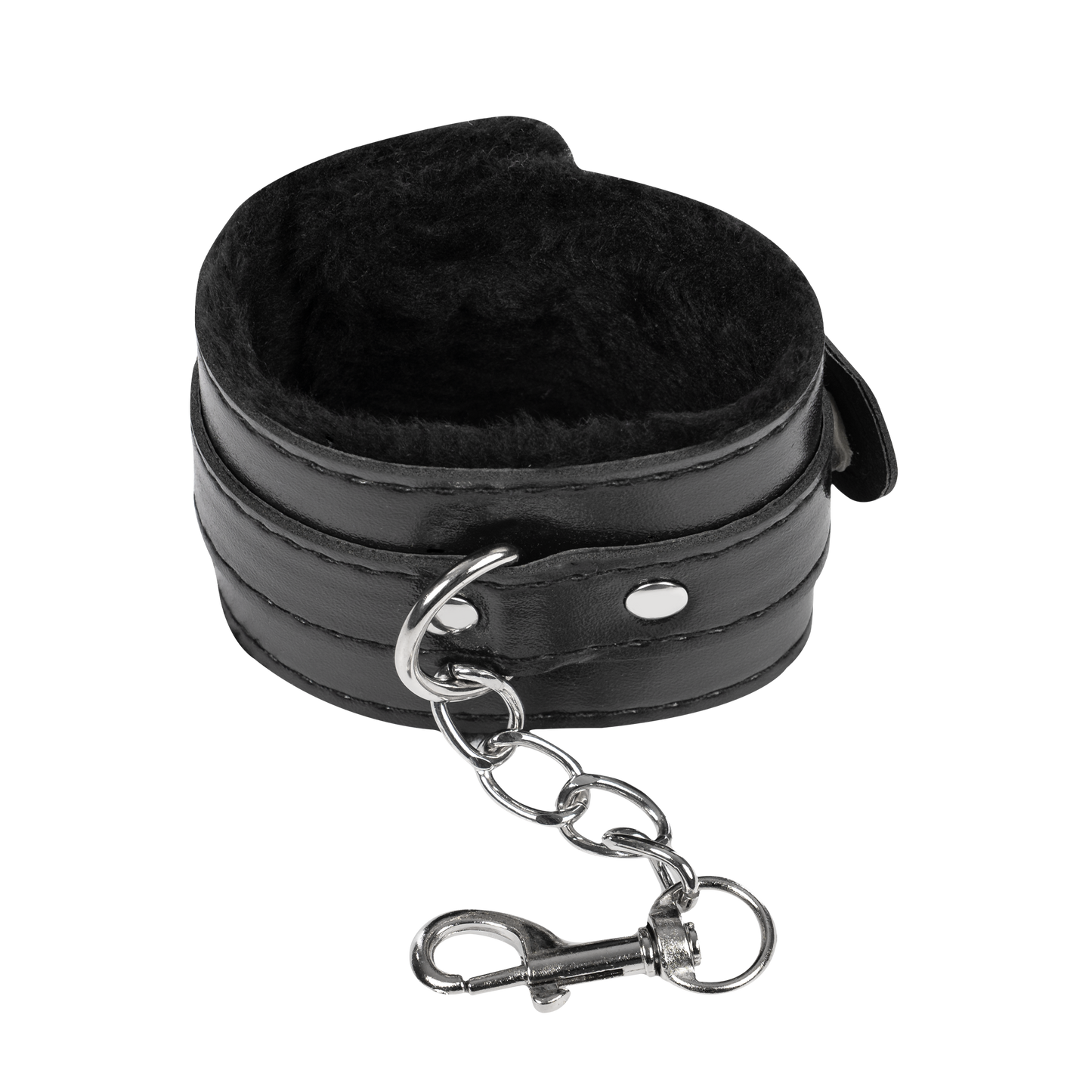 TieMeUp - Boeien imitatieleder - Zachte bontvoering - Zwart-Rimbastore.com