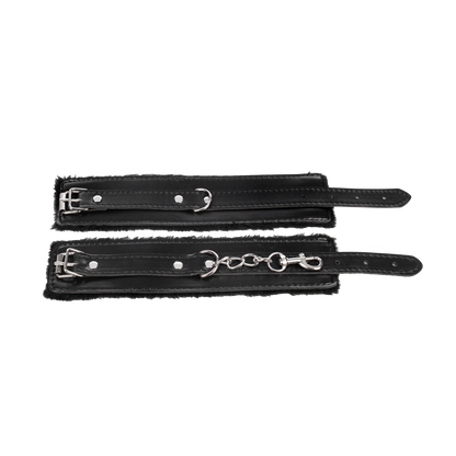 TieMeUp - Boeien imitatieleder - Zachte bontvoering - Zwart-Rimbastore.com