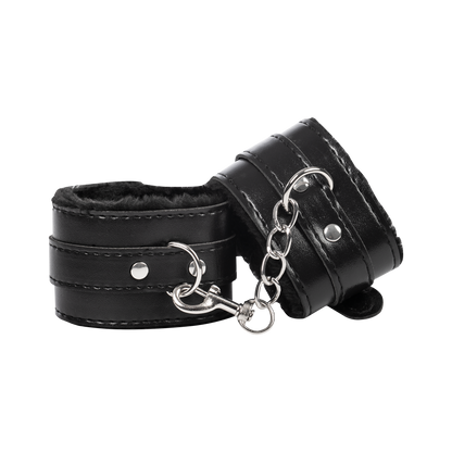 TieMeUp - Boeien imitatieleder - Zachte bontvoering - Zwart-Rimbastore.com