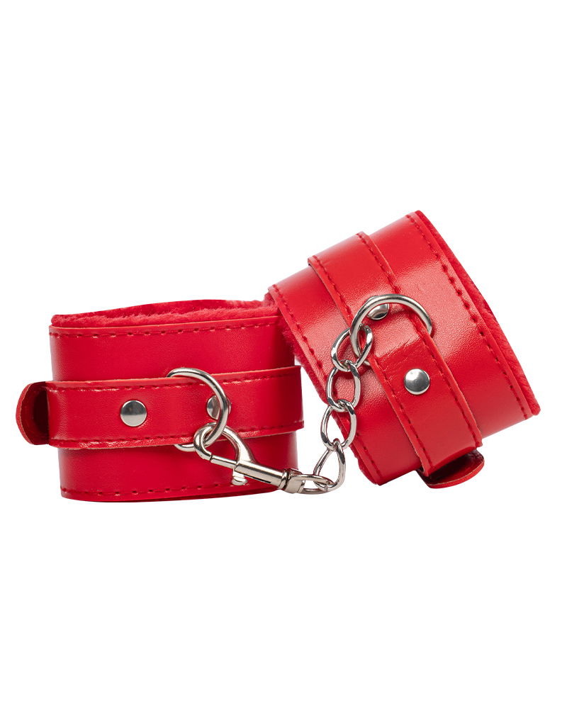 TieMeUp - Boeien imitatieleder - Zachte bontvoering - Rood-Rimbastore.com