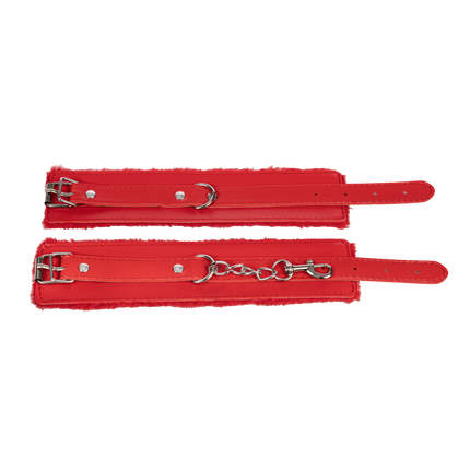 TieMeUp - Boeien imitatieleder - Zachte bontvoering - Rood-Rimbastore.com