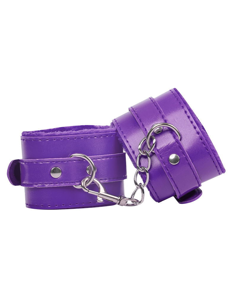 TieMeUp - Boeien imitatieleder - Zachte bontvoering - Paars-Rimbastore.com