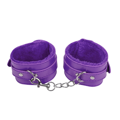 TieMeUp - Boeien imitatieleder - Zachte bontvoering - Paars-Rimbastore.com