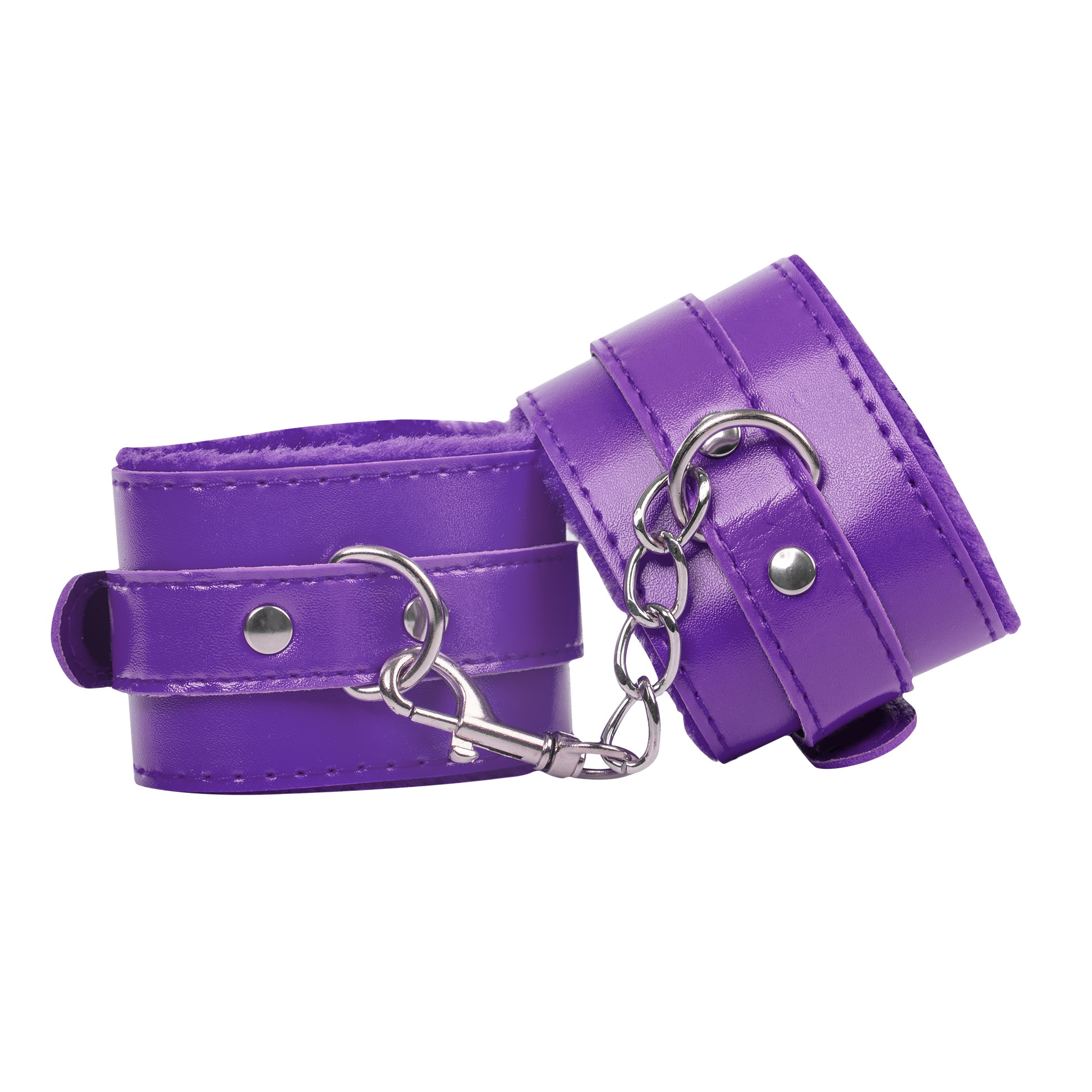 TieMeUp - Boeien imitatieleder - Zachte bontvoering - Paars-Rimbastore.com