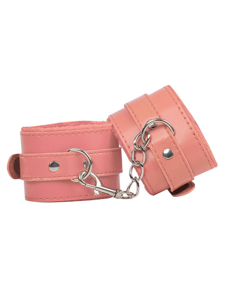 TieMeUp - Boeien imitatieleder - Zachte bontvoering - Roze-Rimbastore.com