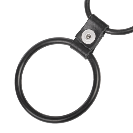 Rimba - Triple Cockring Rubber - Zwart-Erotiekvoordeel.nl