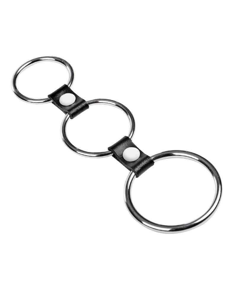 Rimba - Triple Cockring Metaal - Zwart-Rimbastore.com
