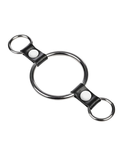 Rimba - Penisring met bevestigingsringen - Zilver & Zwart-Rimbastore.com