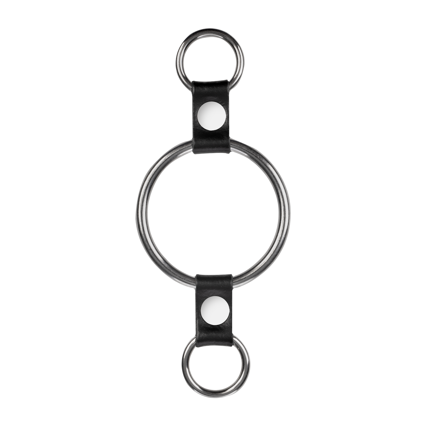 Rimba - Penisring met bevestigingsringen - Zilver & Zwart-Rimbastore.com