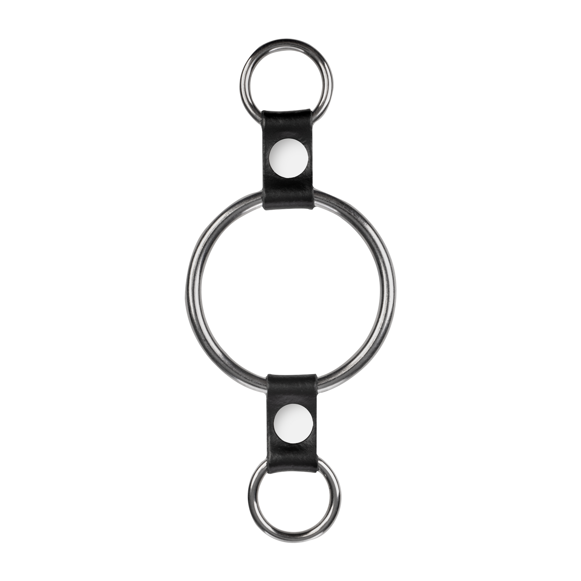Rimba - Penisring met bevestigingsringen - Zilver & Zwart-Rimbastore.com