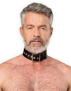 Rimba - Lederen Collar met Metalen Gesp - Zwart-Rimbastore.com