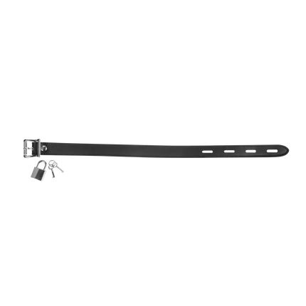 Rimba - Lederen Halsband met Hangslotsluiting - Zwart-Rimbastore.com