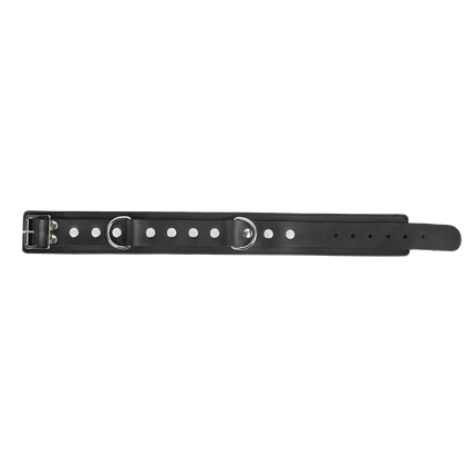 Rimba - Lederen Halsband met Dubbele D-ring - Zwart-Rimbastore.com