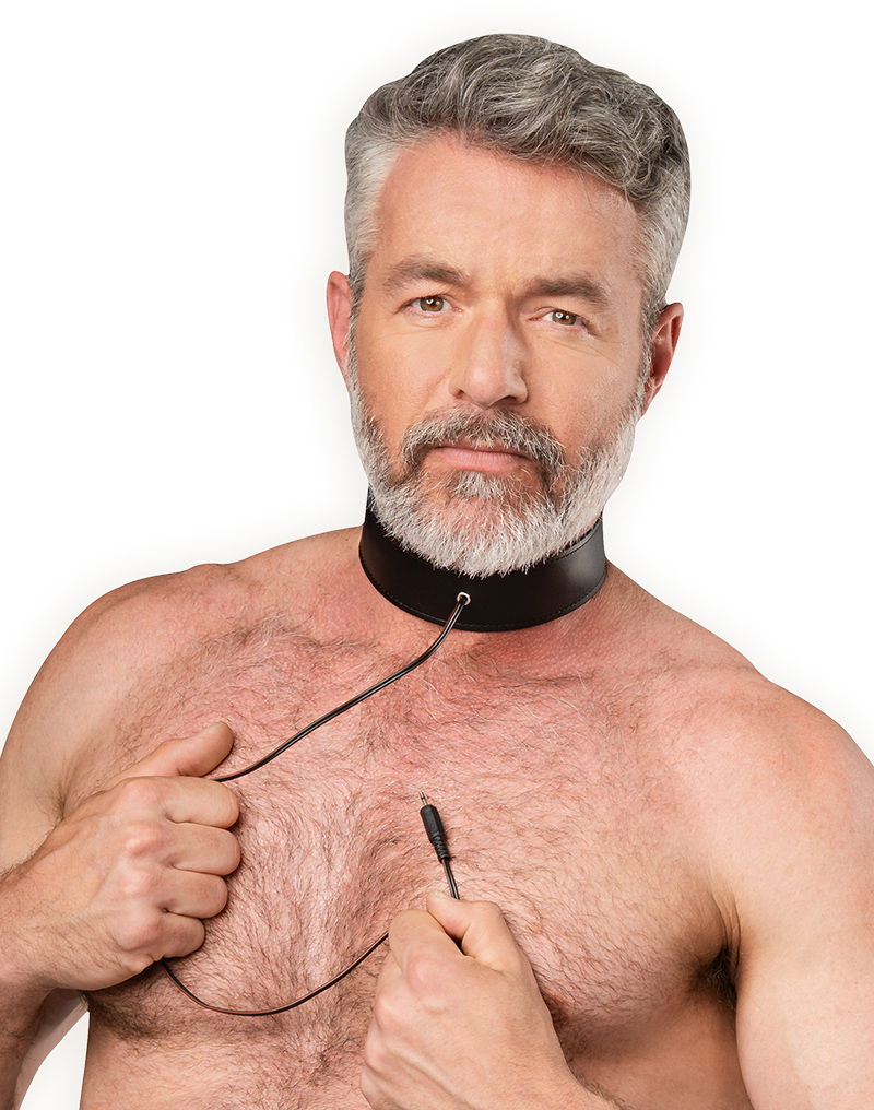 Rimba - Lederen Bipolaire Shock Halsband - Zwart-Erotiekvoordeel.nl