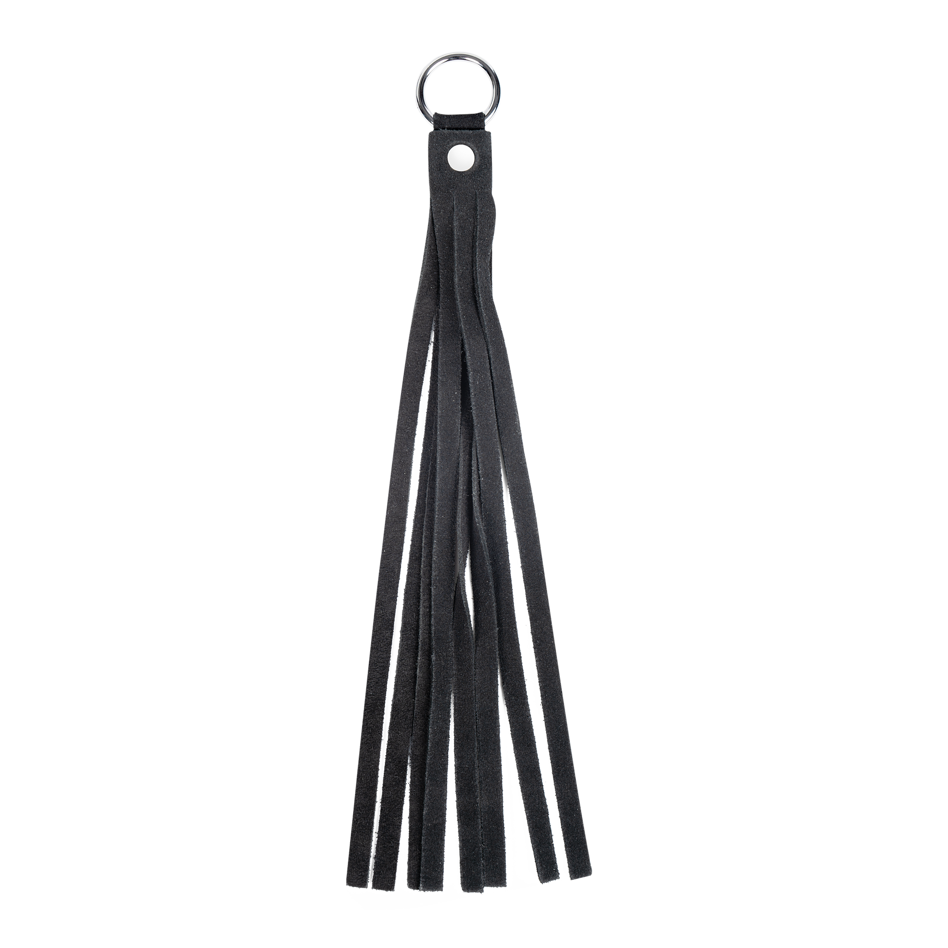 Rimba - Lederen Suède Halsband met Afneembare Flogger - Zwart-Rimbastore.com