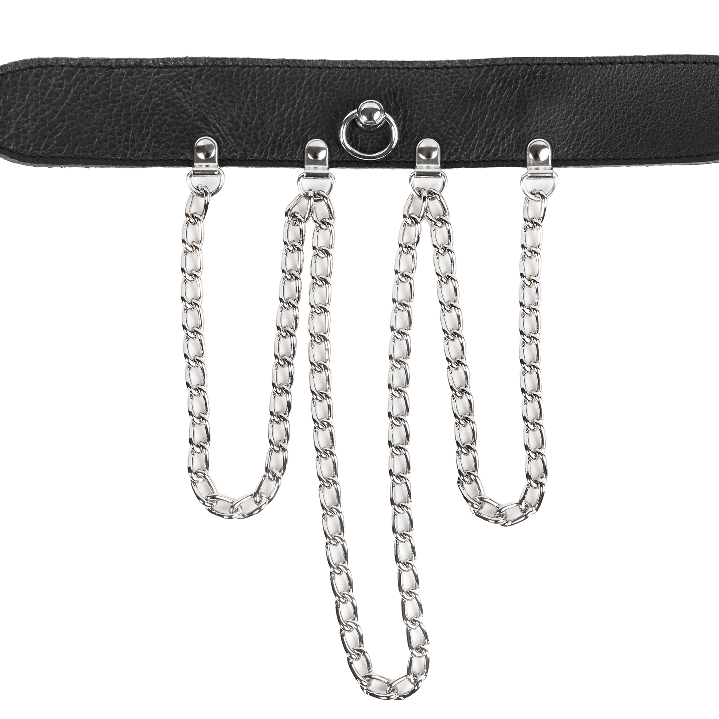 Rimba - Collar met Kettingen - Zwart & Zilver-Erotiekvoordeel.nl