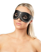 Rimba - Lederen Masker met Kettingdecoratie - Zwart & Zilver-Rimbastore.com